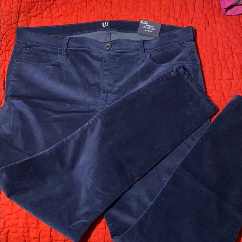 Gap Velvet high rise true skinny ankle blue 35R